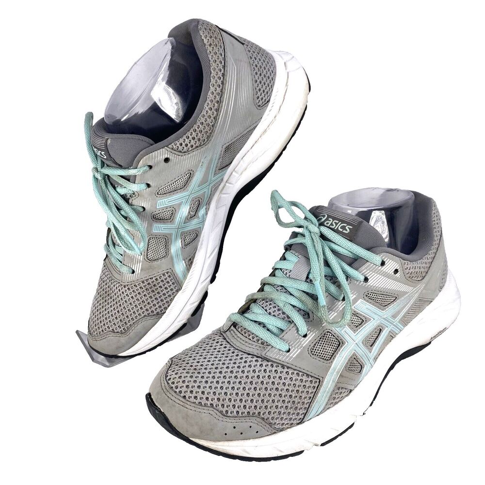 Asics Women Running Shoes Sz 8 Everyday Comfort Gel Contend 5 F920219 Gray Teal